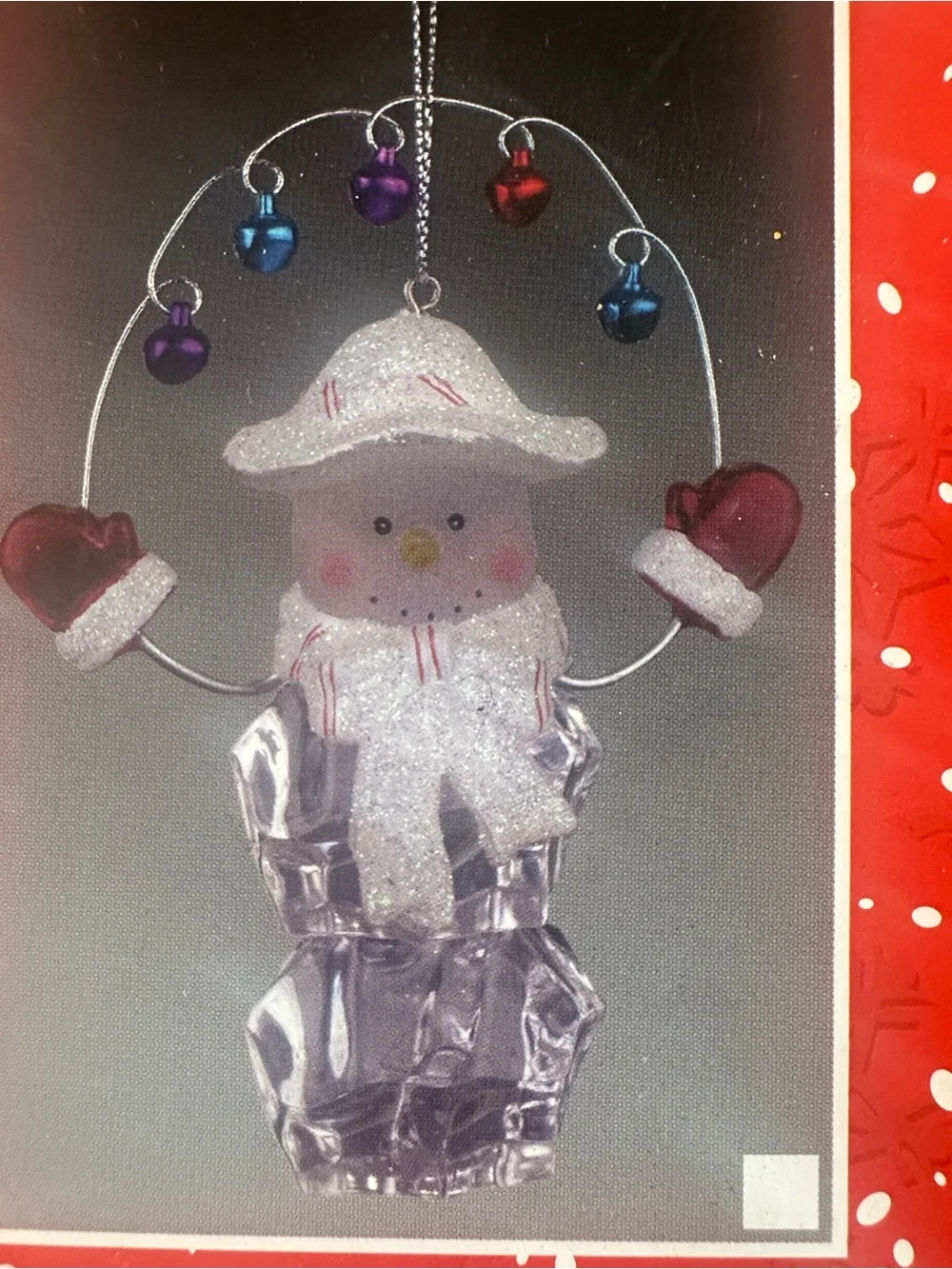 Ann Crittenden Swan Acrylic Ice Cube Snowmen Christmas Tree Ornaments (2)
